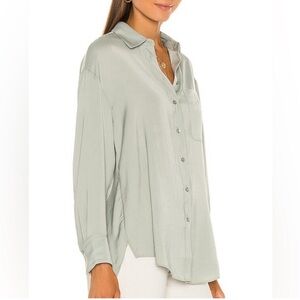 All saints women’s Bernie oversized button down shirt Sage green size 6